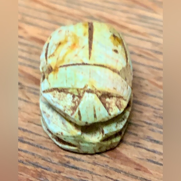 Vintage Hand Carved Egyptian Scarab Beetle Jewelry Bead - Picture 8 of 15